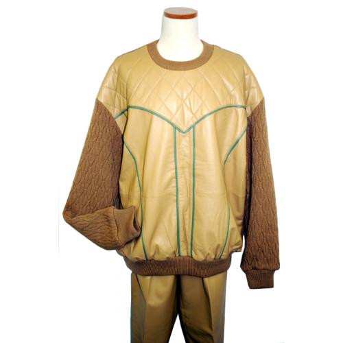 Mark Andre Honey Mustard with Green Trimming Lambskin Leather Sweater Outfit